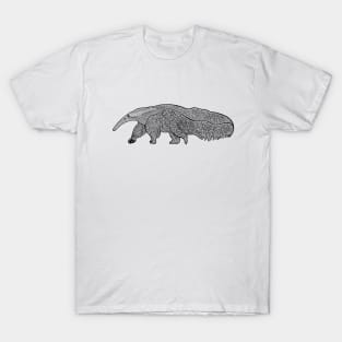 Anteater Ink Art - South American animal design - on white T-Shirt